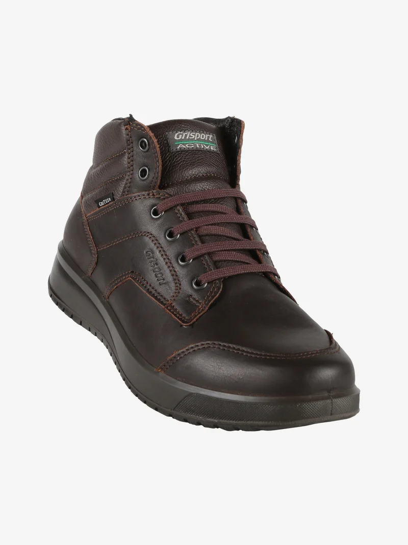Sneakers alte in pelle da uomo - moro