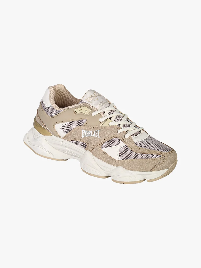 Sneakers donna sportive con suola alta - beige