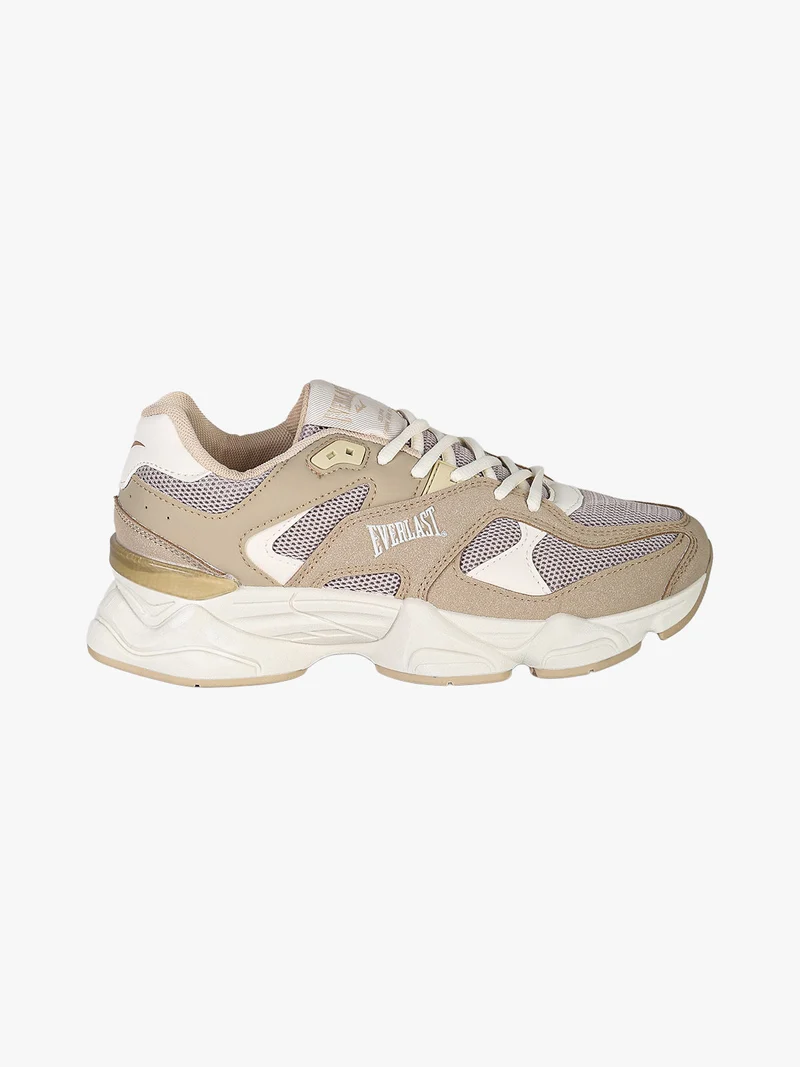 Sneakers donna sportive con suola alta - beige