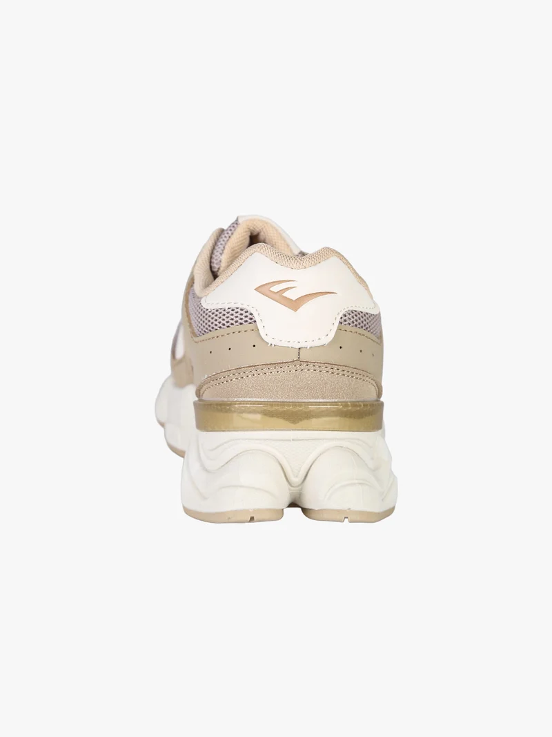 Sneakers donna sportive con suola alta - beige