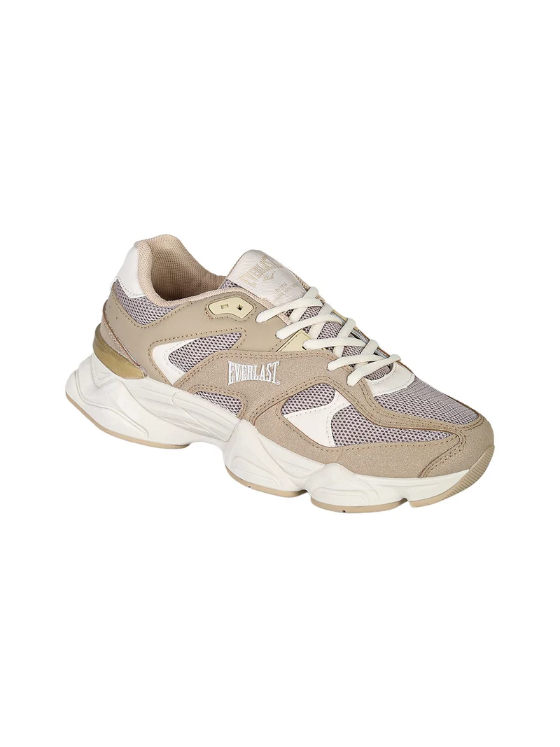Sneakers donna sportive con suola alta - beige