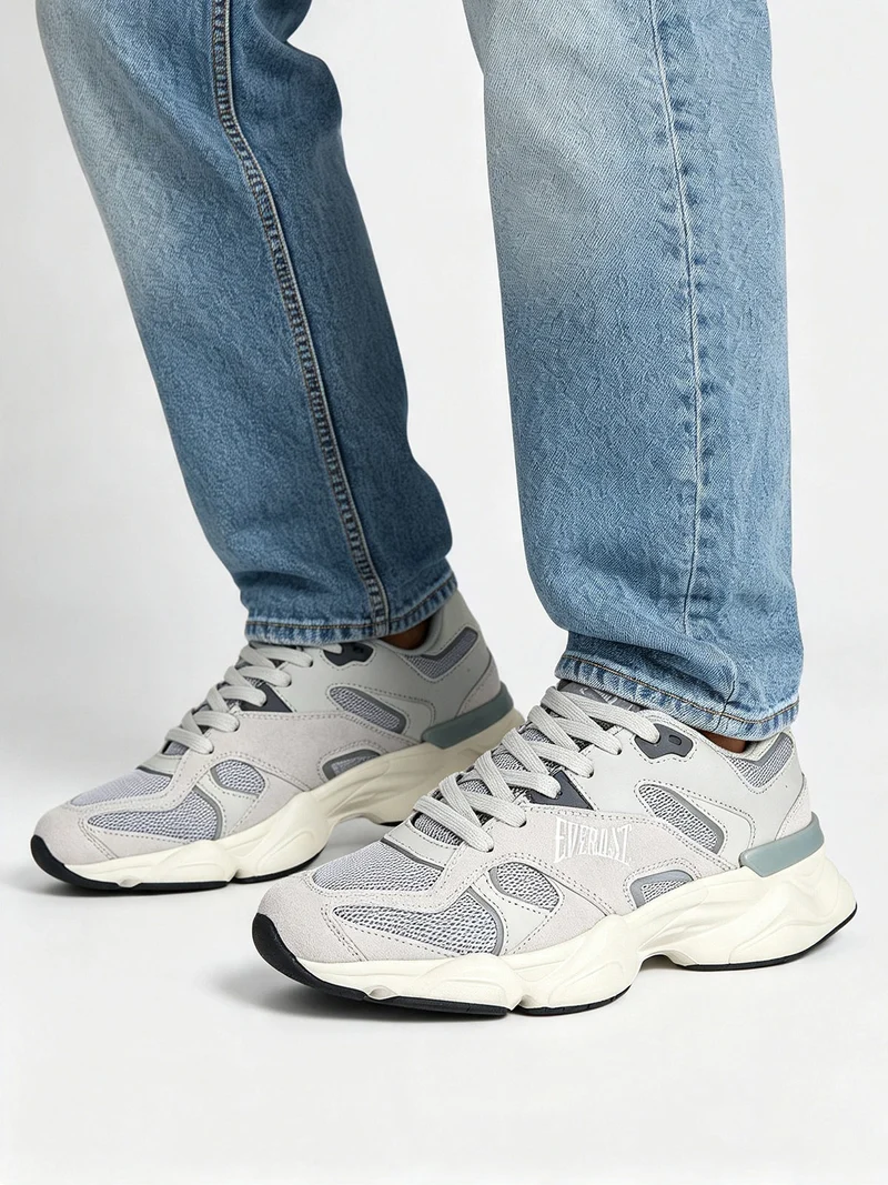 Sneakers sportive da uomo con suola alta - grigio