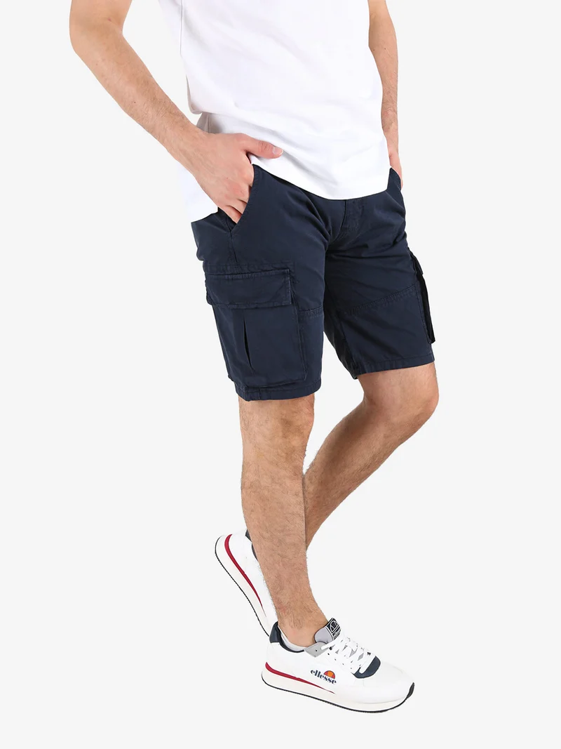 Bermuda cargo da uomo in cotone - blu scuro