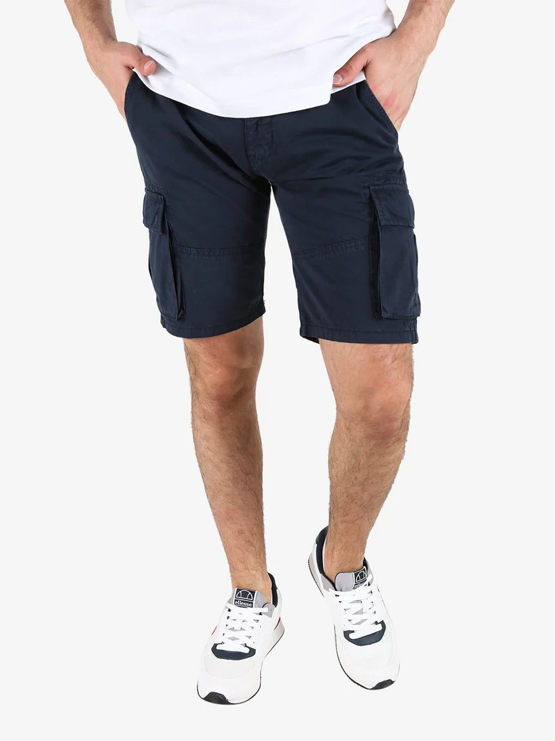 Bermuda cargo da uomo in cotone - blu scuro