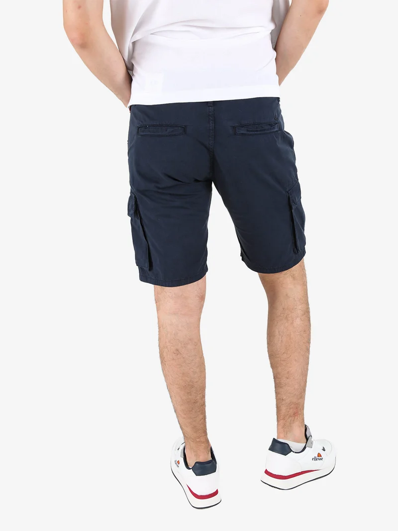 Bermuda cargo da uomo in cotone - blu scuro