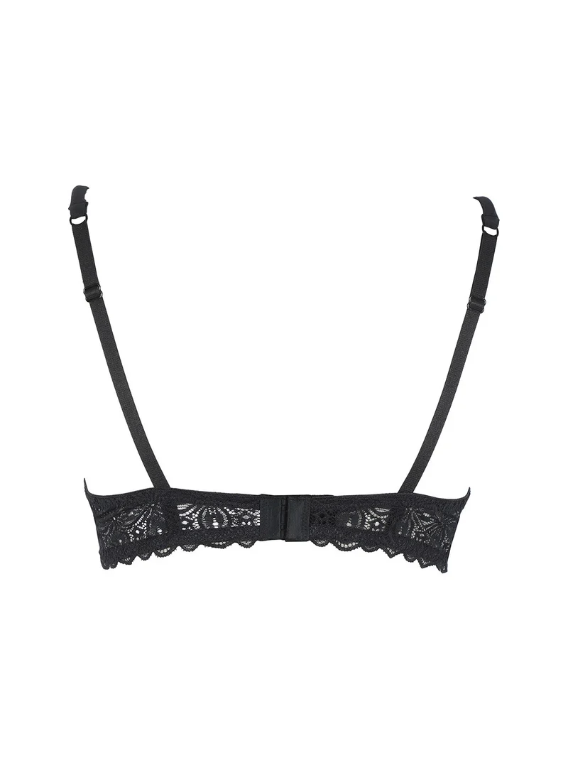 901 Reggiseno a balconetto in pizzo - nero