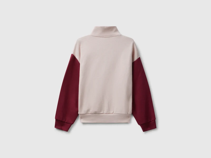 Sweatshirt mit Reißverschluss und Print