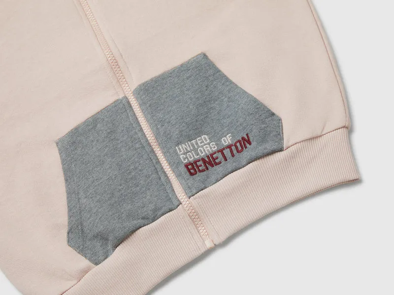 Sweatshirt mit Reißverschluss und Print