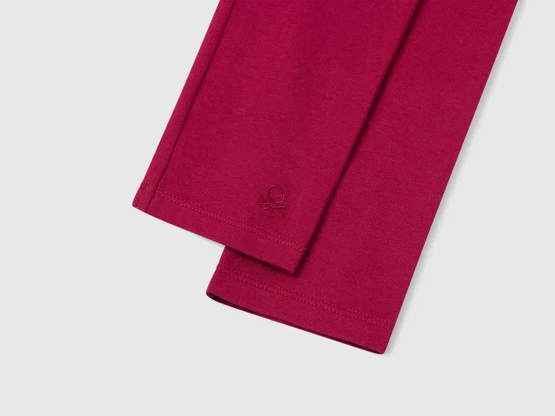 Leggings aus elastischer Baumwolle mit Logo