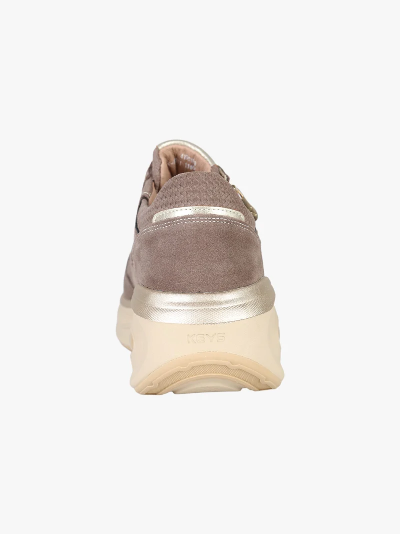 Sneakers donna in pelle scamosciata con zeppa air - taupe
