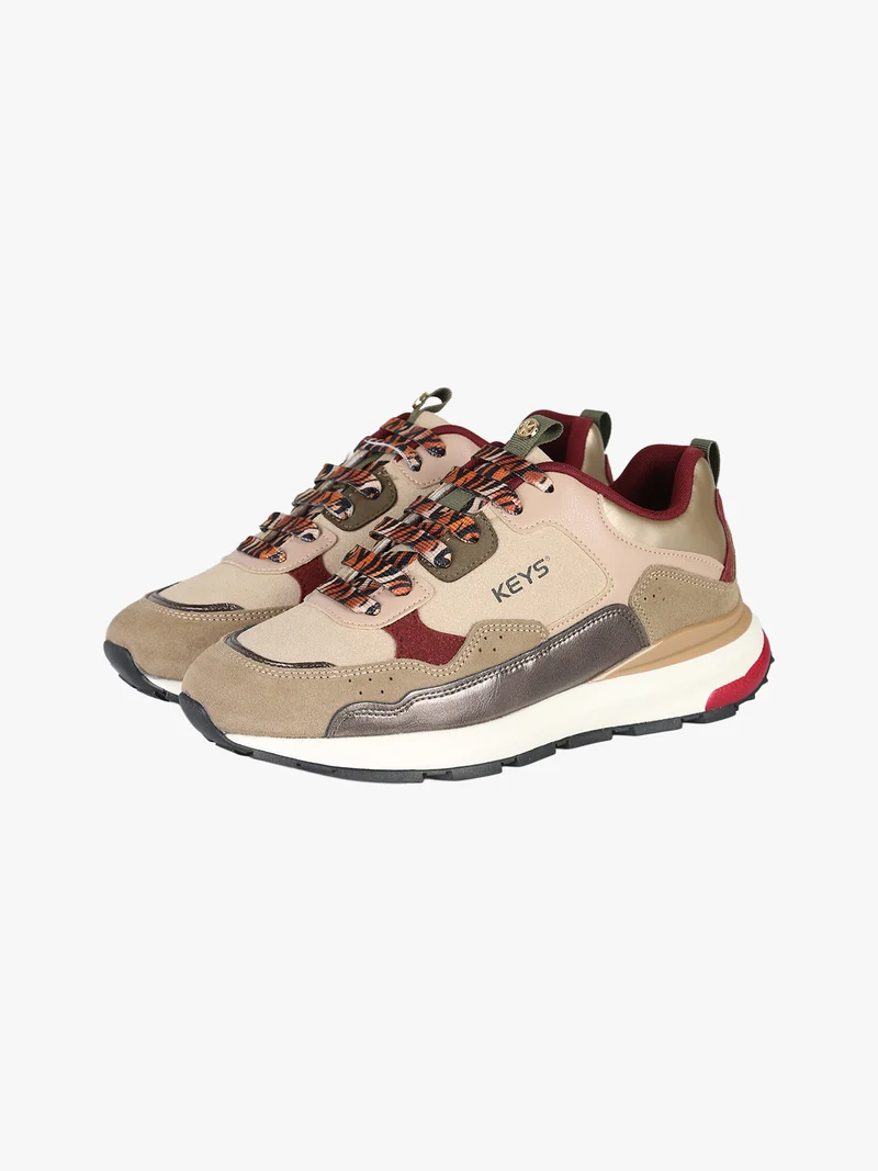 Sneakers donna in pelle scamosciata multicolore - taupe