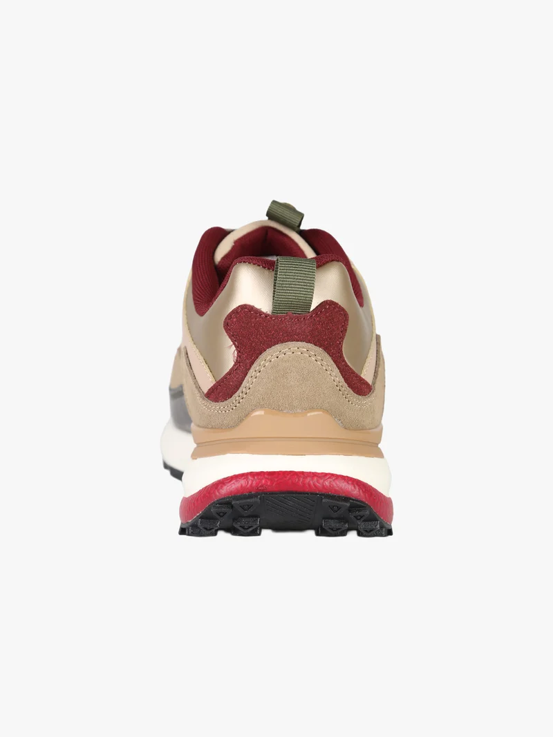 Sneakers donna in pelle scamosciata multicolore - taupe