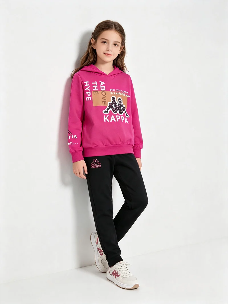 Completo tuta da ragazza 2 pezzi con cappuccio - fucsia