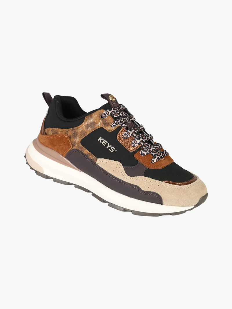 Sneakers donna in pelle scamosciata multicolore - nero