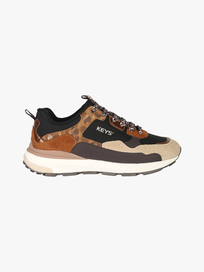 Sneakers donna in pelle scamosciata multicolore - nero