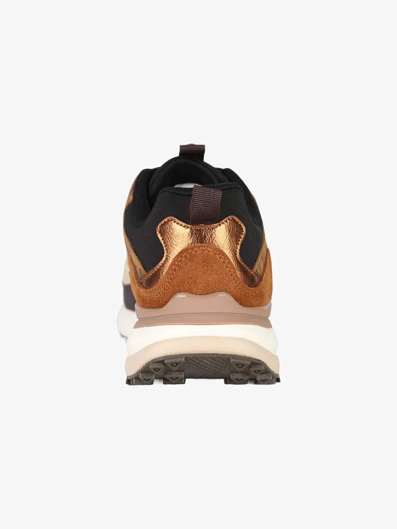 Sneakers donna in pelle scamosciata multicolore - nero