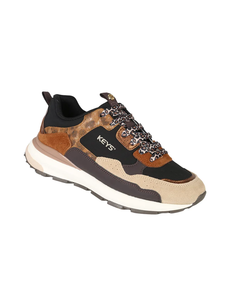 Sneakers donna in pelle scamosciata multicolore - nero