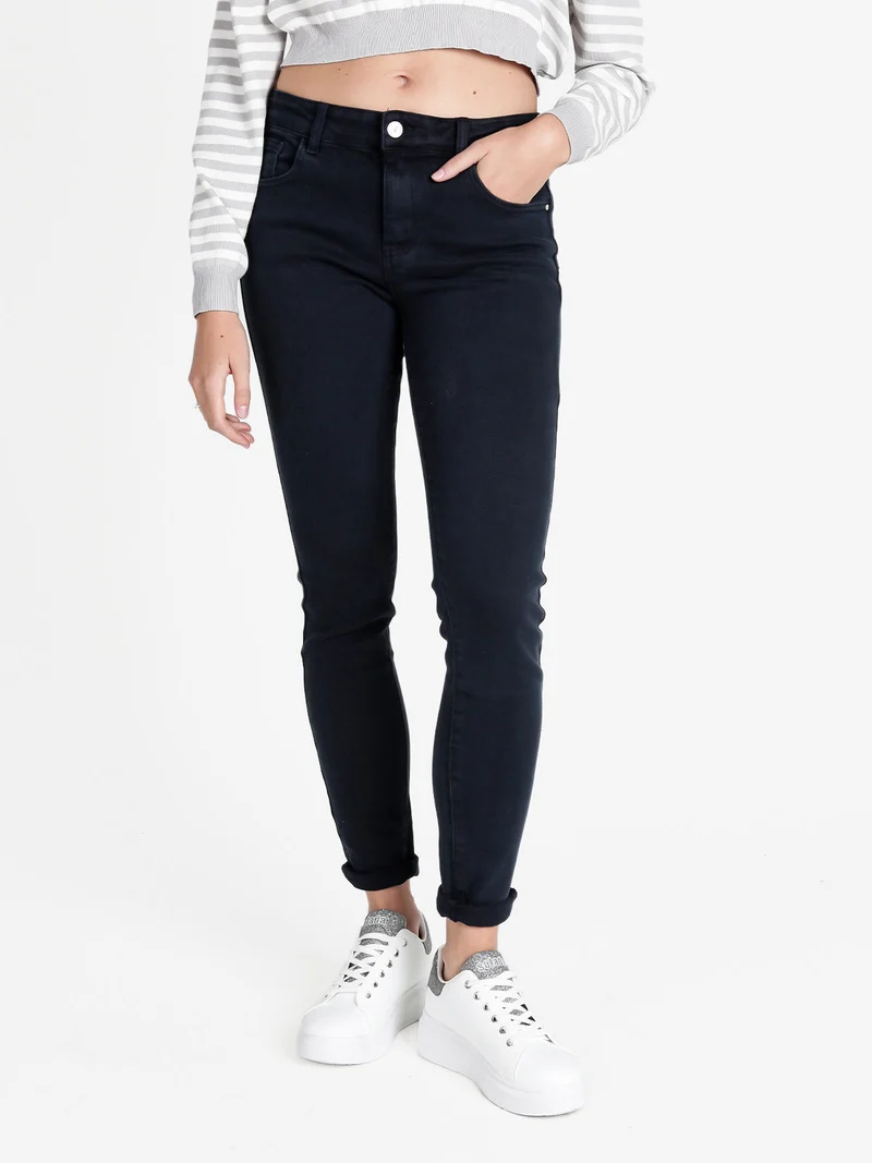 Pantaloni donna push up - blu scuro