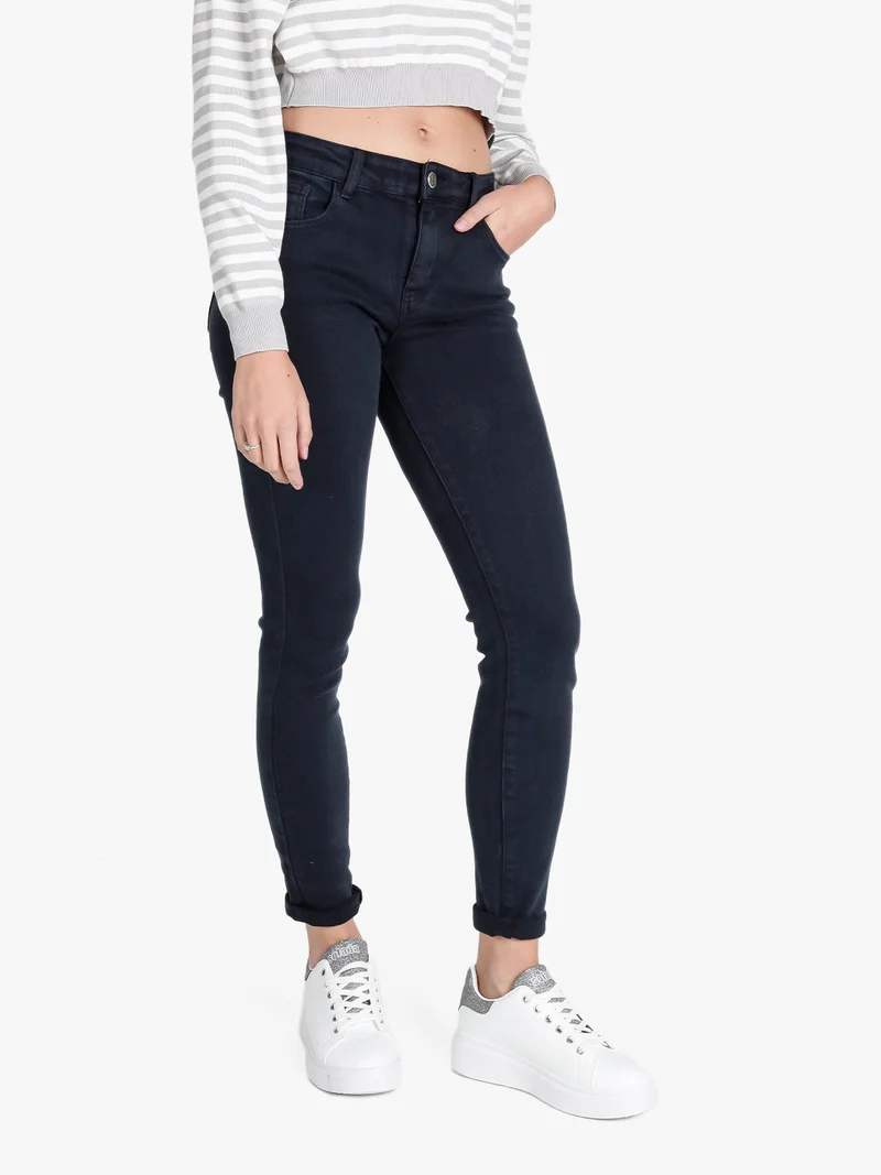 Pantaloni donna push up - blu scuro