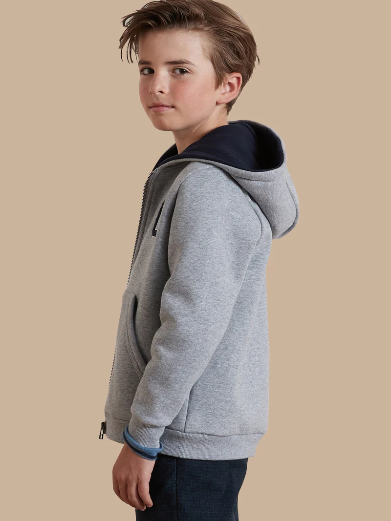 Jungen-Sweatjacke mit Reißverschluss und Kapuze