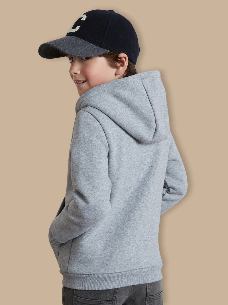 Jungen-Sweatjacke mit Reißverschluss und Kapuze