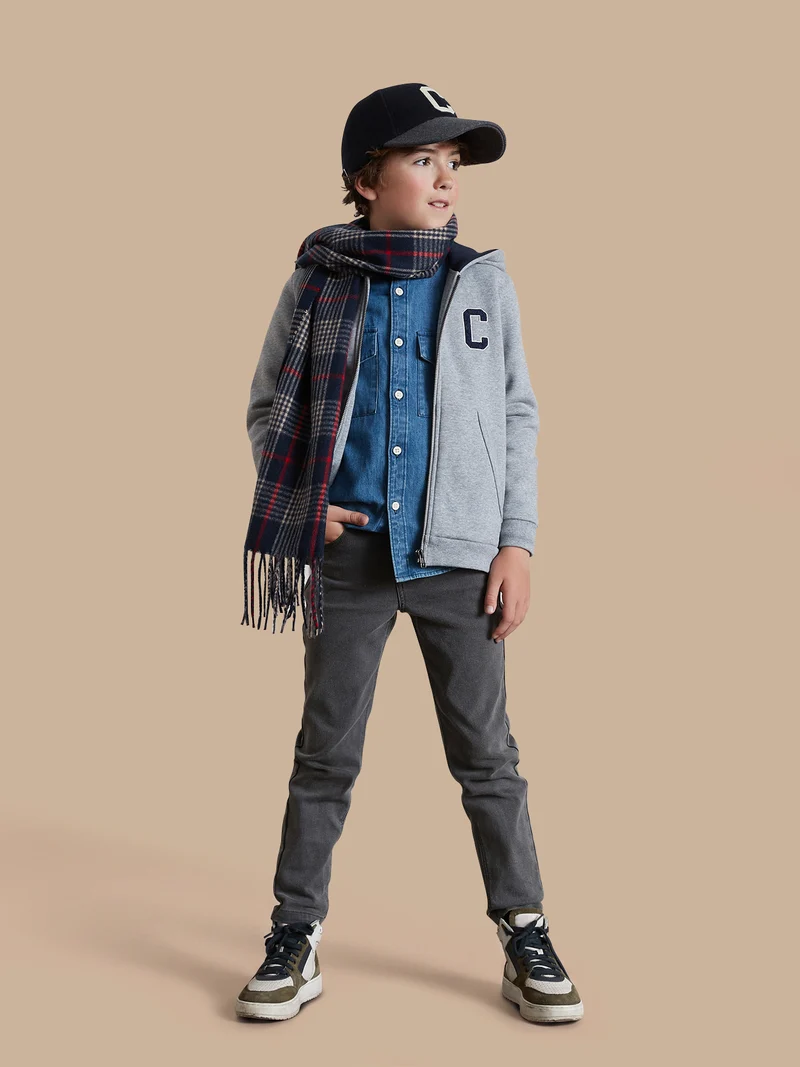 Jungen-Sweatjacke mit Reißverschluss und Kapuze