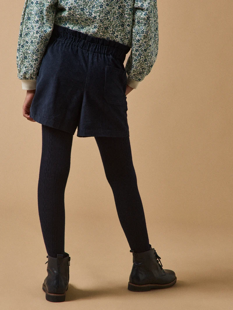 Mädchen Paperbag-Shorts aus Velours