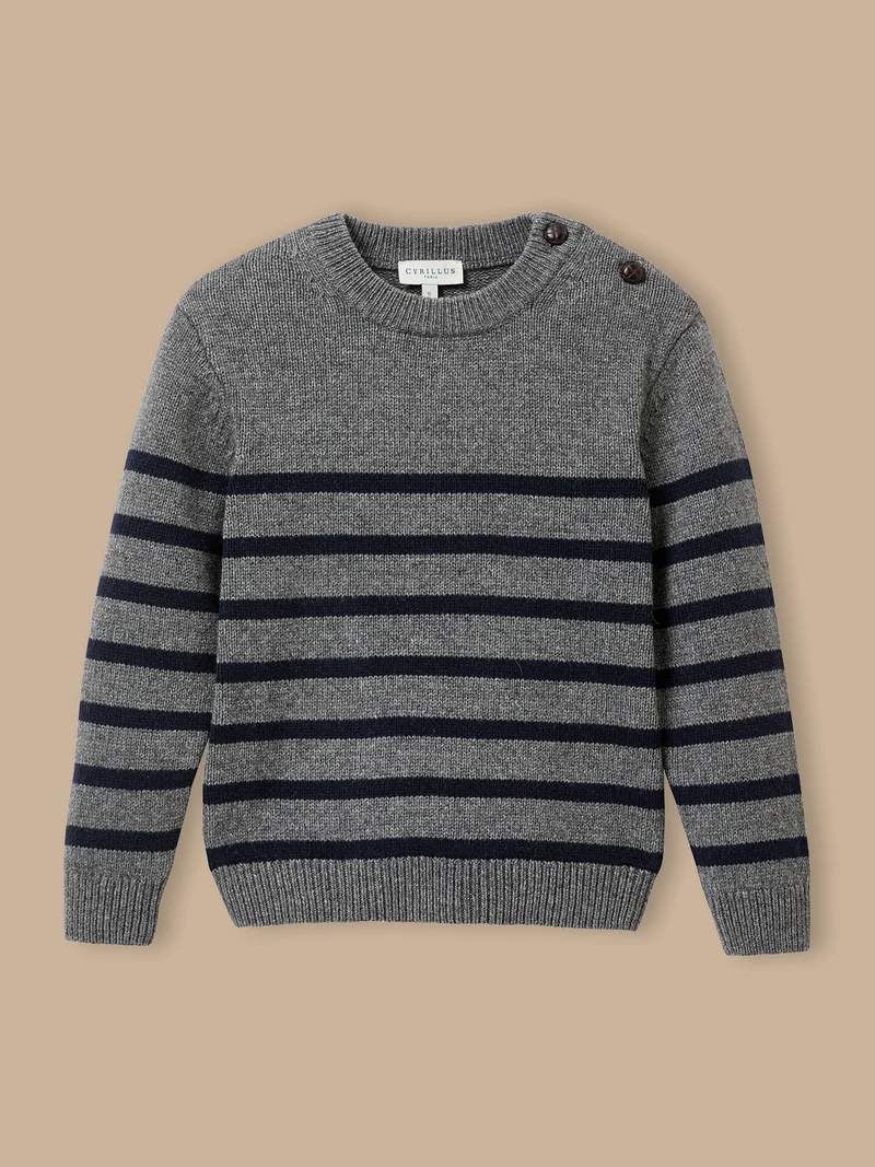 Jungenpullover im Marinelook mit hohem Wollanteil