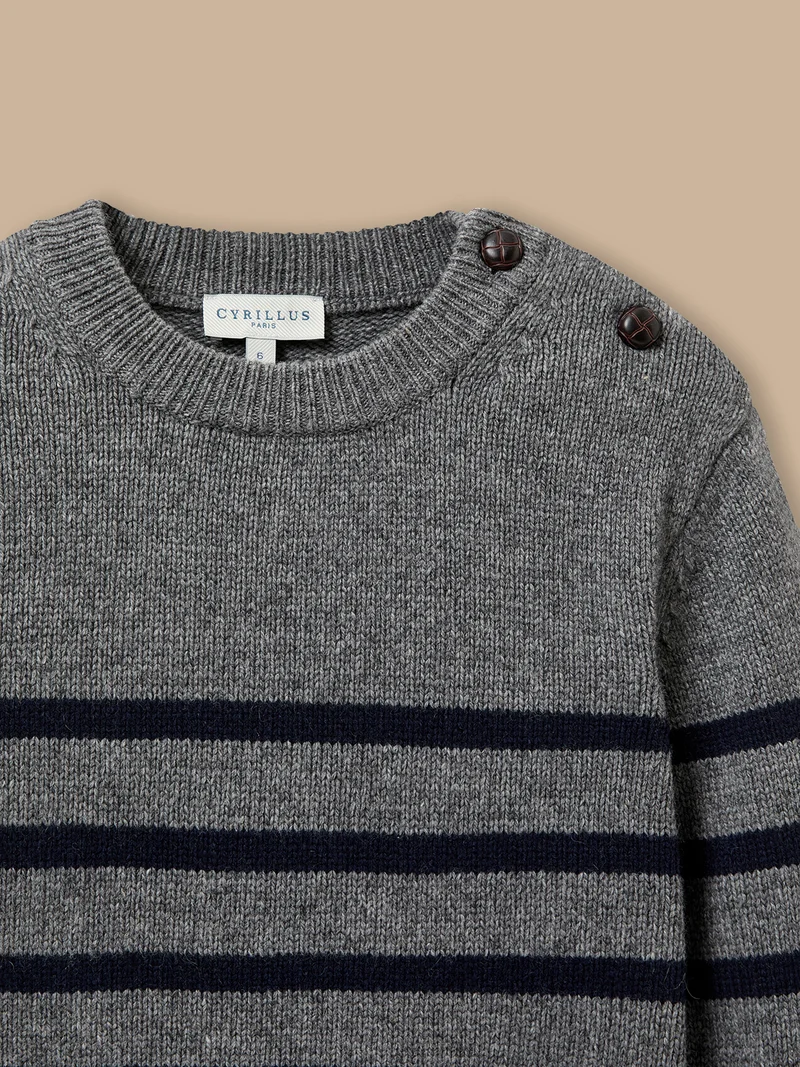 Jungenpullover im Marinelook mit hohem Wollanteil