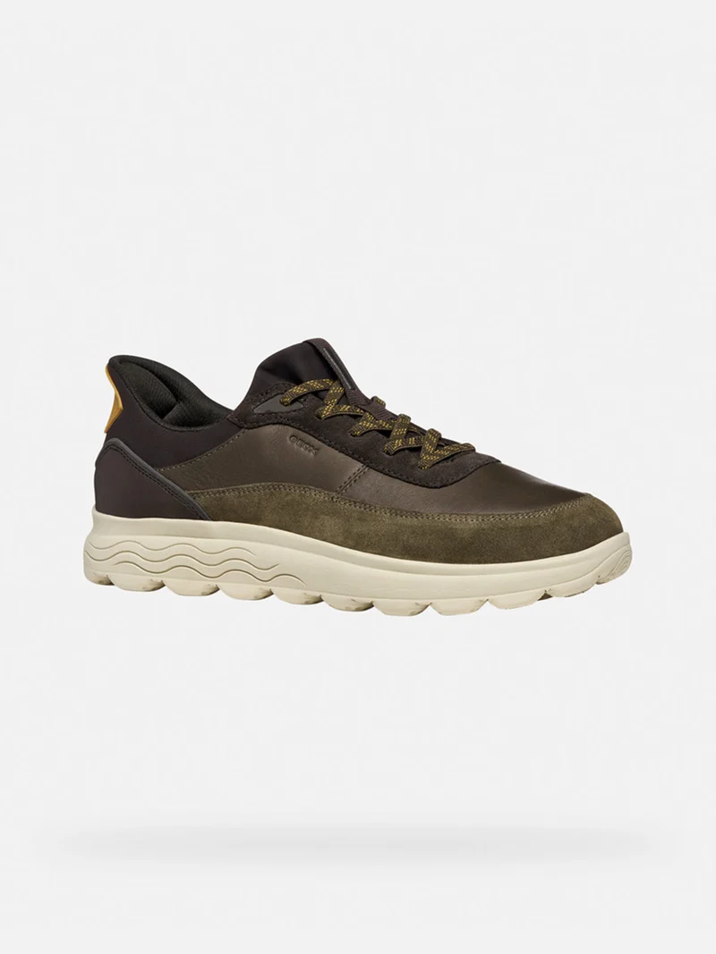 SPHERICA PLUS Sneakers slip in da uomo con dettagli in pelle - caffè