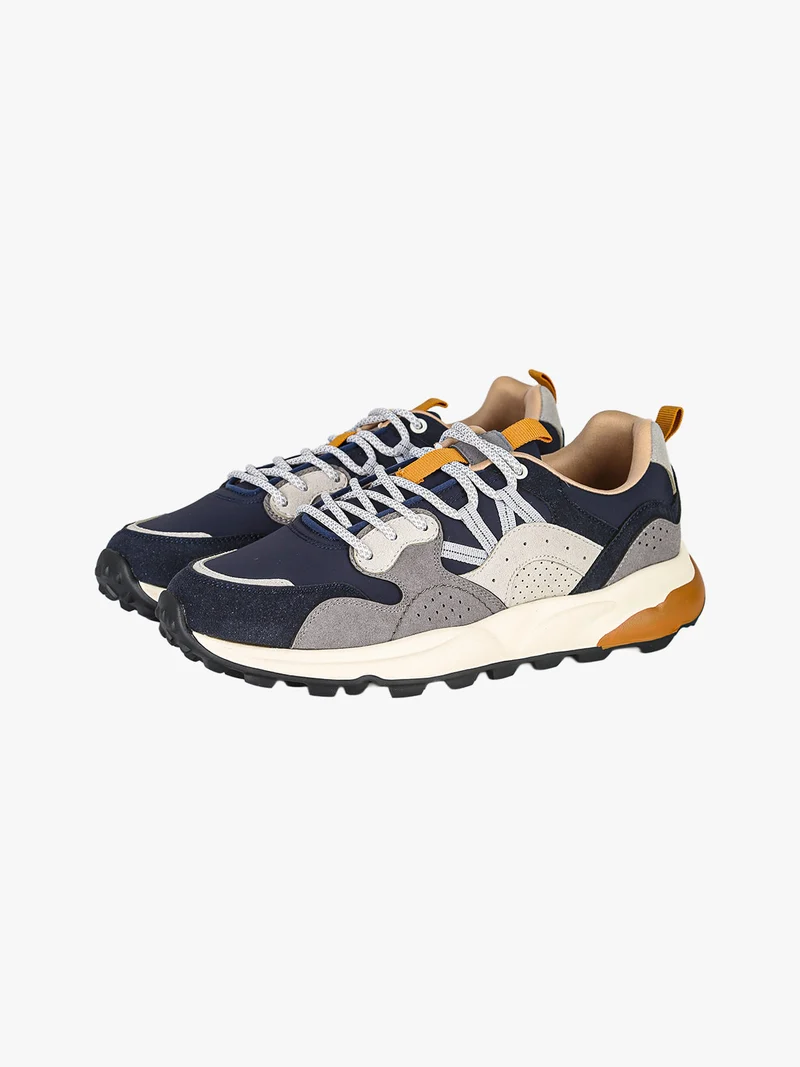 Sneakers stringate da uomo multicolore - blu scuro