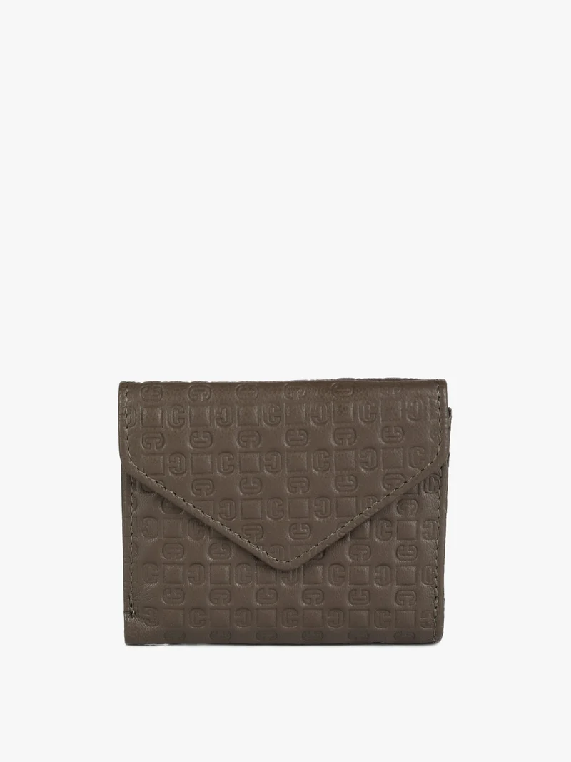 Portafoglio mini in pelle da donna - oliva