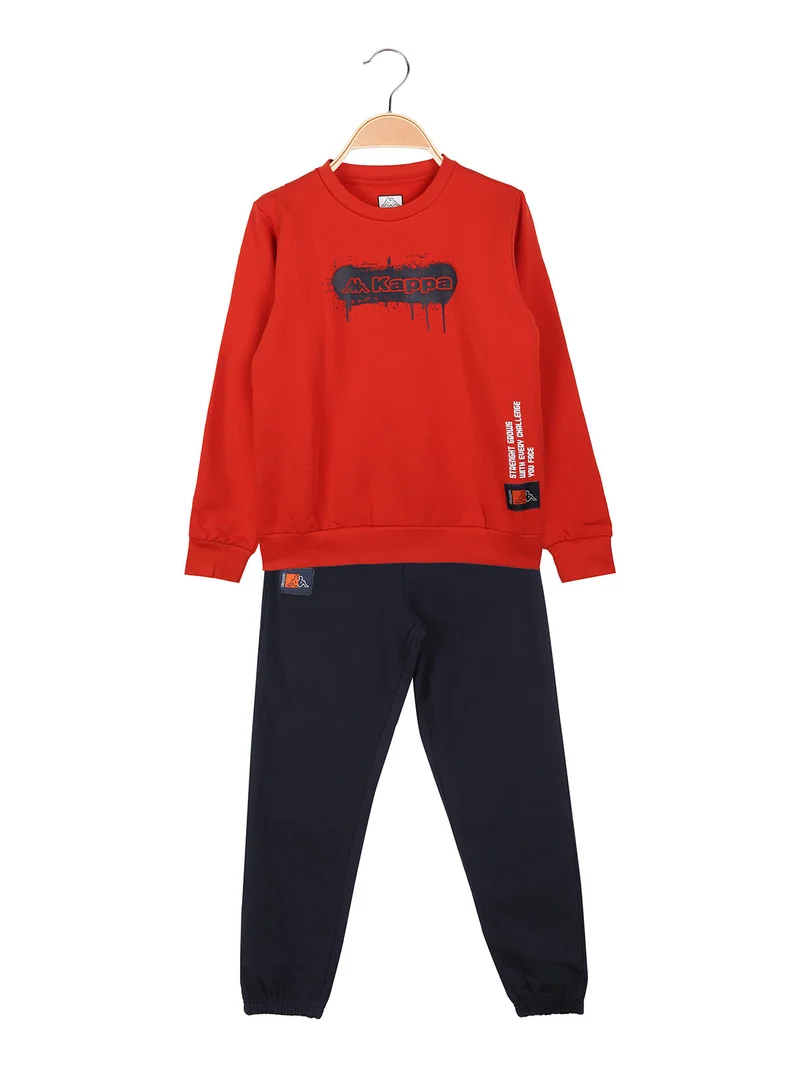 Completo tuta da bambino 2 pezzi con interno felpato - arancione