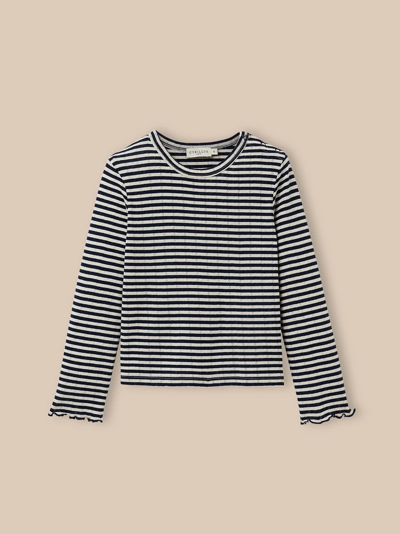 Mädchen-Shirt mit Lochmuster – Bio-Baumwolle