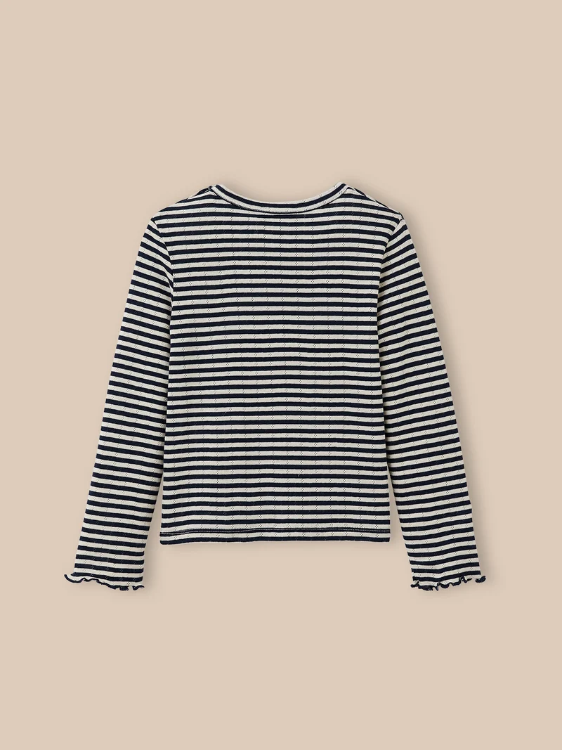 Mädchen-Shirt mit Lochmuster – Bio-Baumwolle