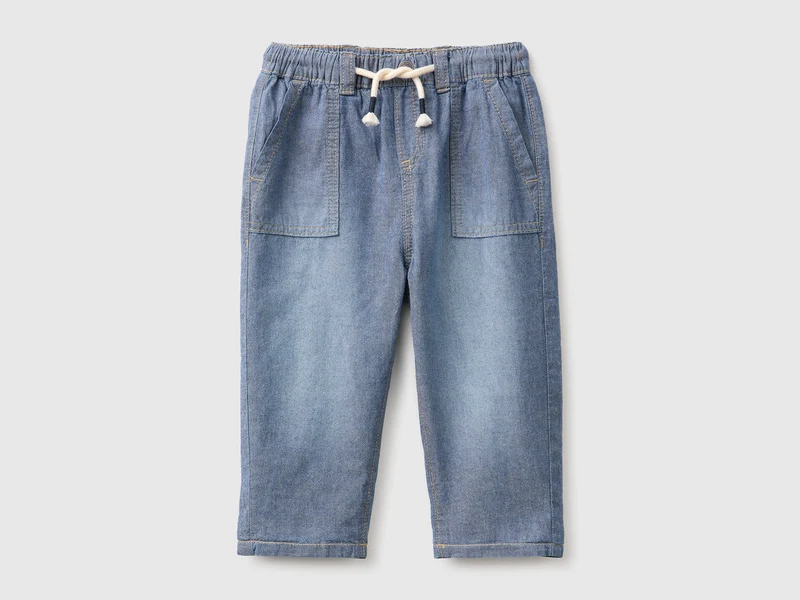 Chambray-Hose mit Kordelzug