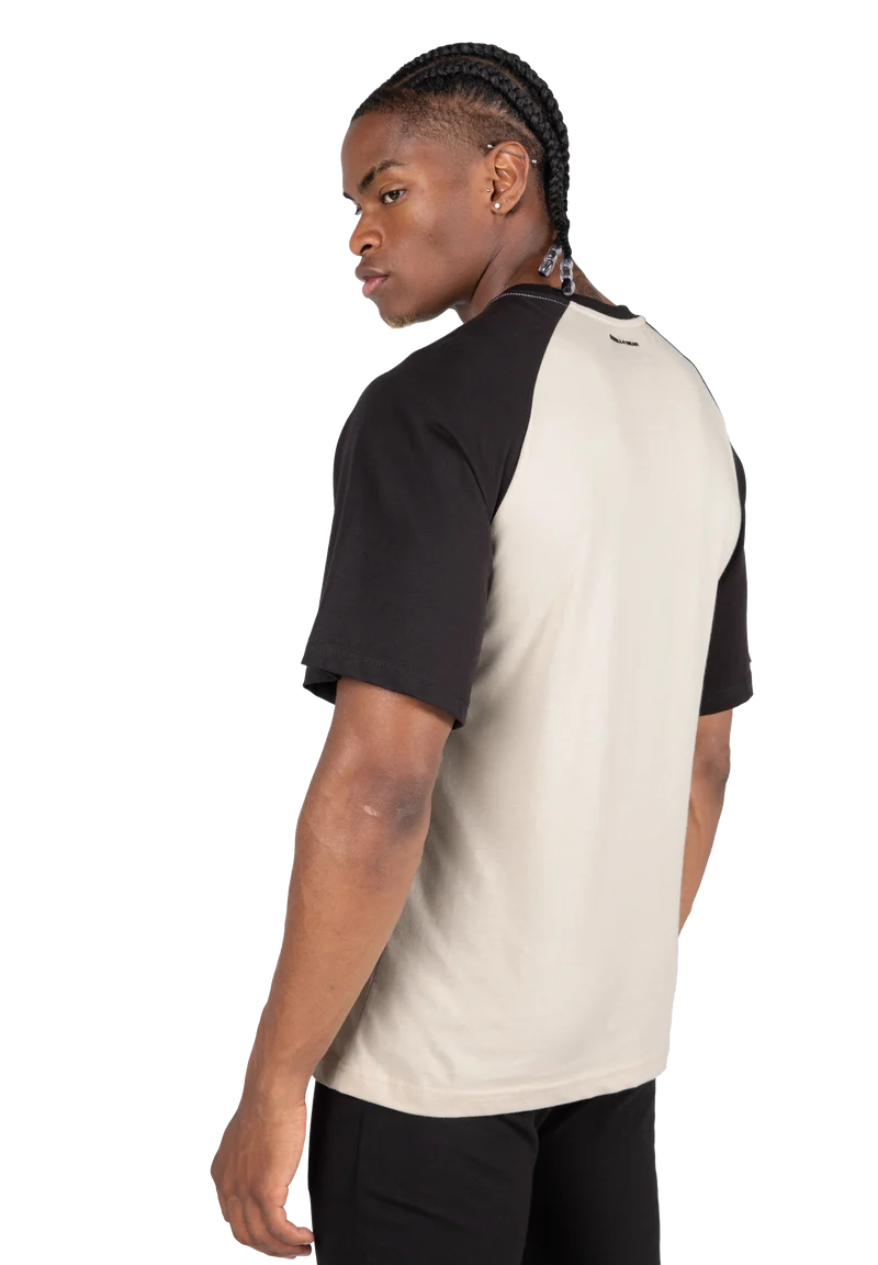 Logan Oversized T-Shirt - Beige/Black