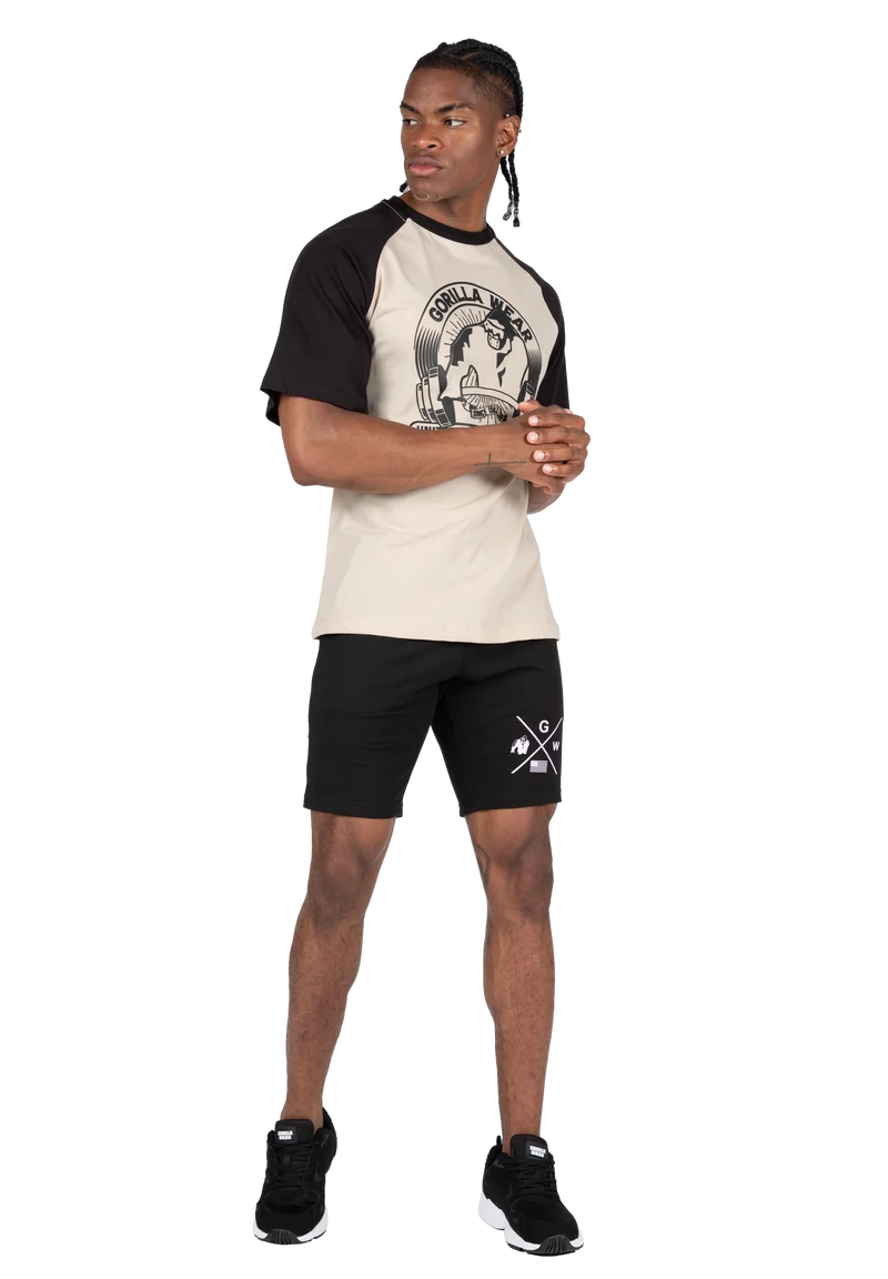 Logan Oversized T-Shirt - Beige/Black