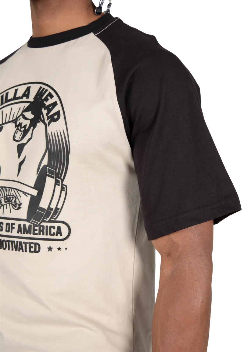 Logan Oversized T-Shirt - Beige/Black