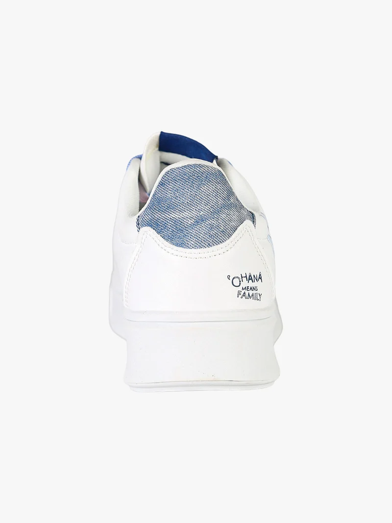 Stitch sneakers stringate da donna con platform - bianco