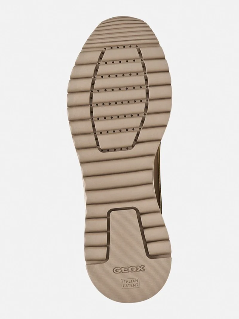 DESYA Sneakers donna in pelle con zeppa - beige