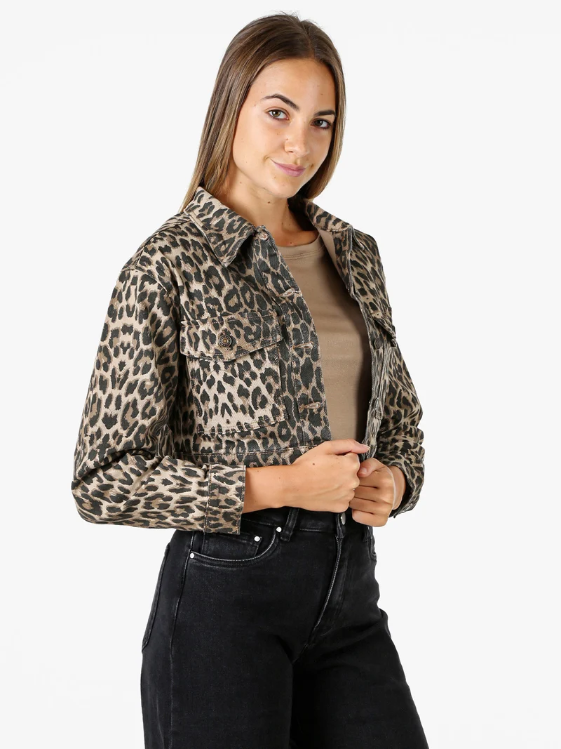 Giacca donna cropped maculata - multicolore