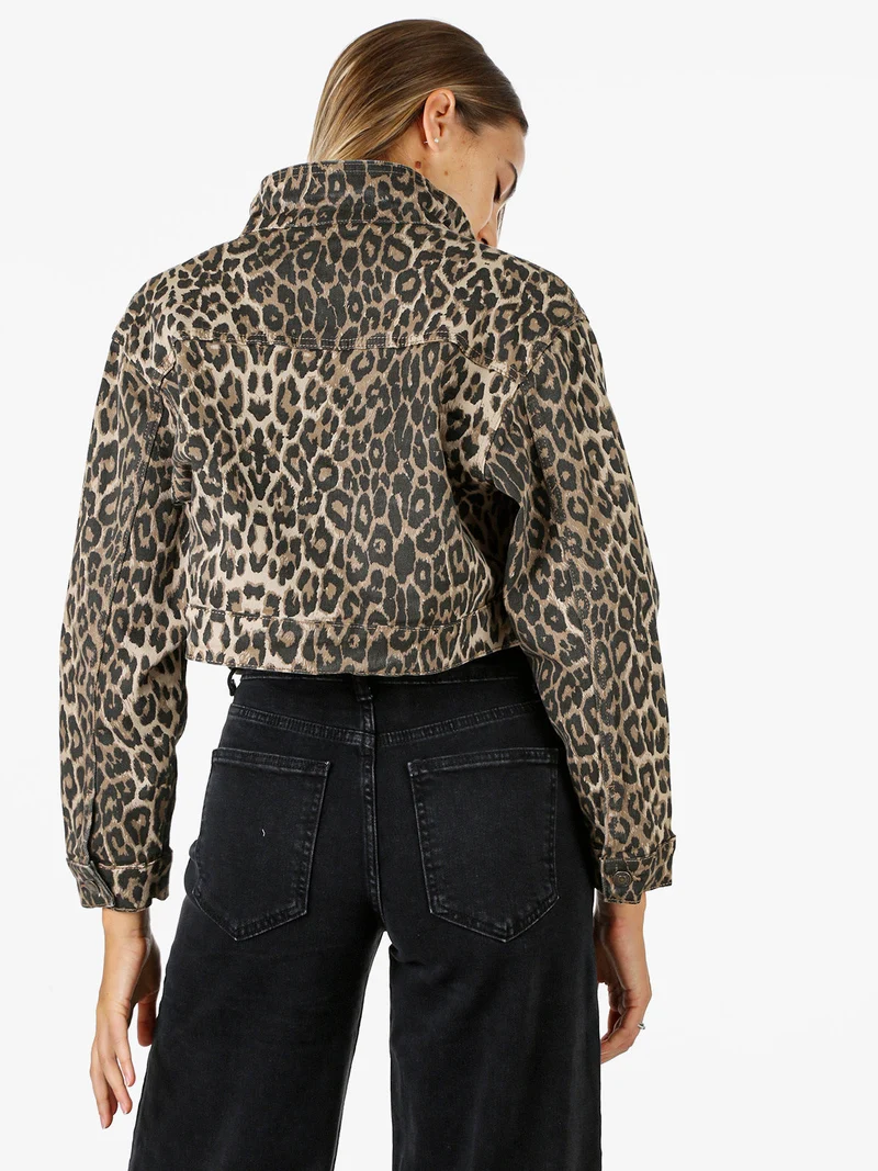 Giacca donna cropped maculata - multicolore