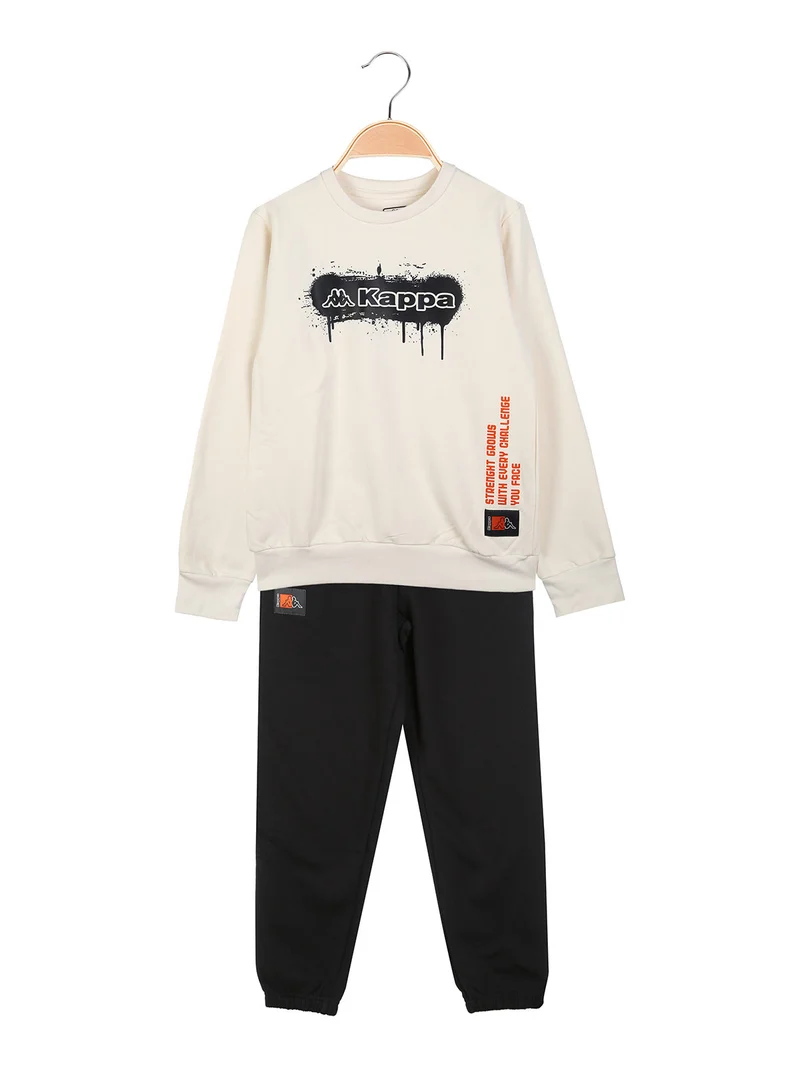 Completo tuta da bambino 2 pezzi con interno in caldo cotone - panna