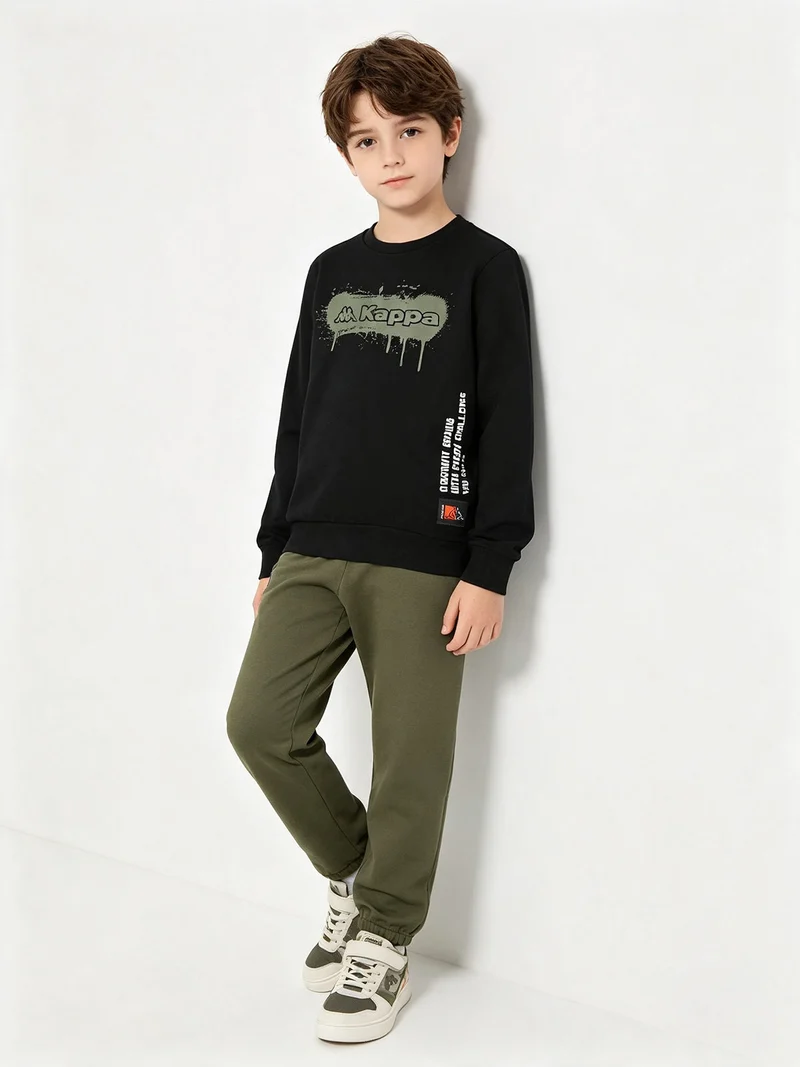Completo tuta da bambino 2 pezzi con interno in caldo cotone - nero