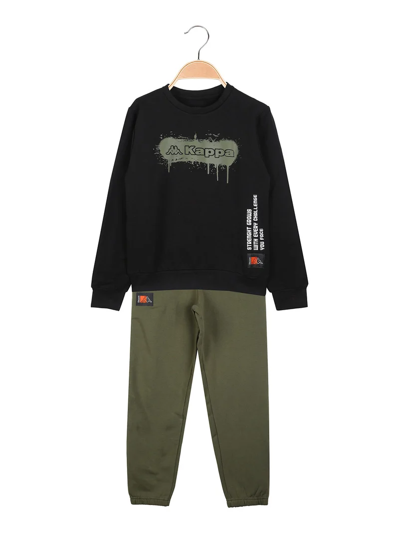 Completo tuta da bambino 2 pezzi con interno in caldo cotone - nero