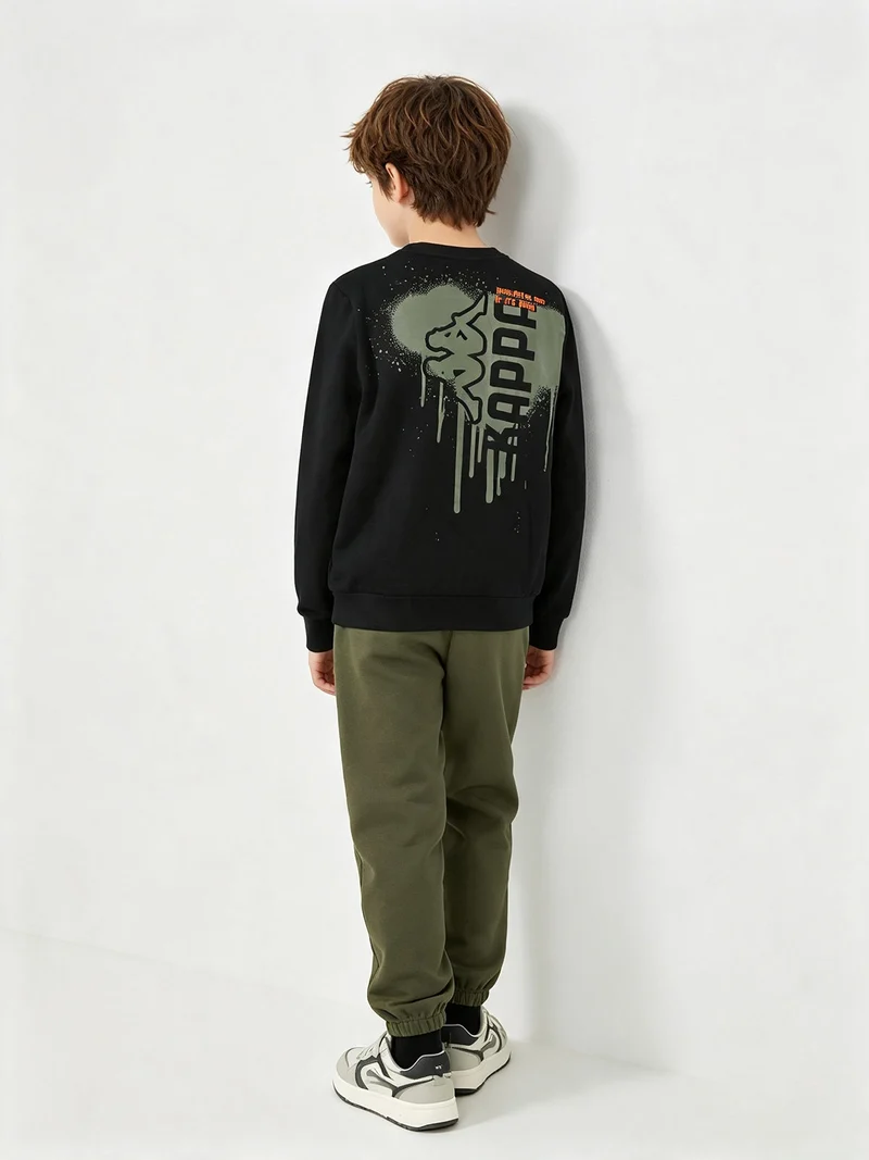 Completo tuta da bambino 2 pezzi con interno in caldo cotone - nero