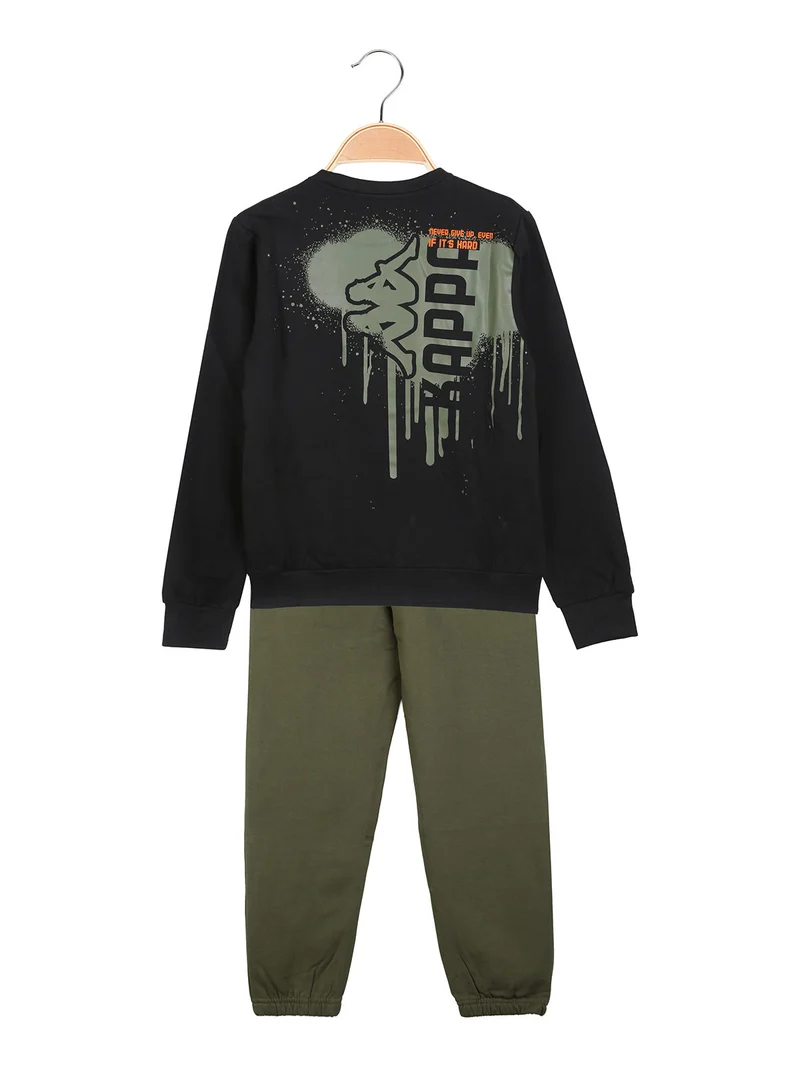 Completo tuta da bambino 2 pezzi con interno in caldo cotone - nero