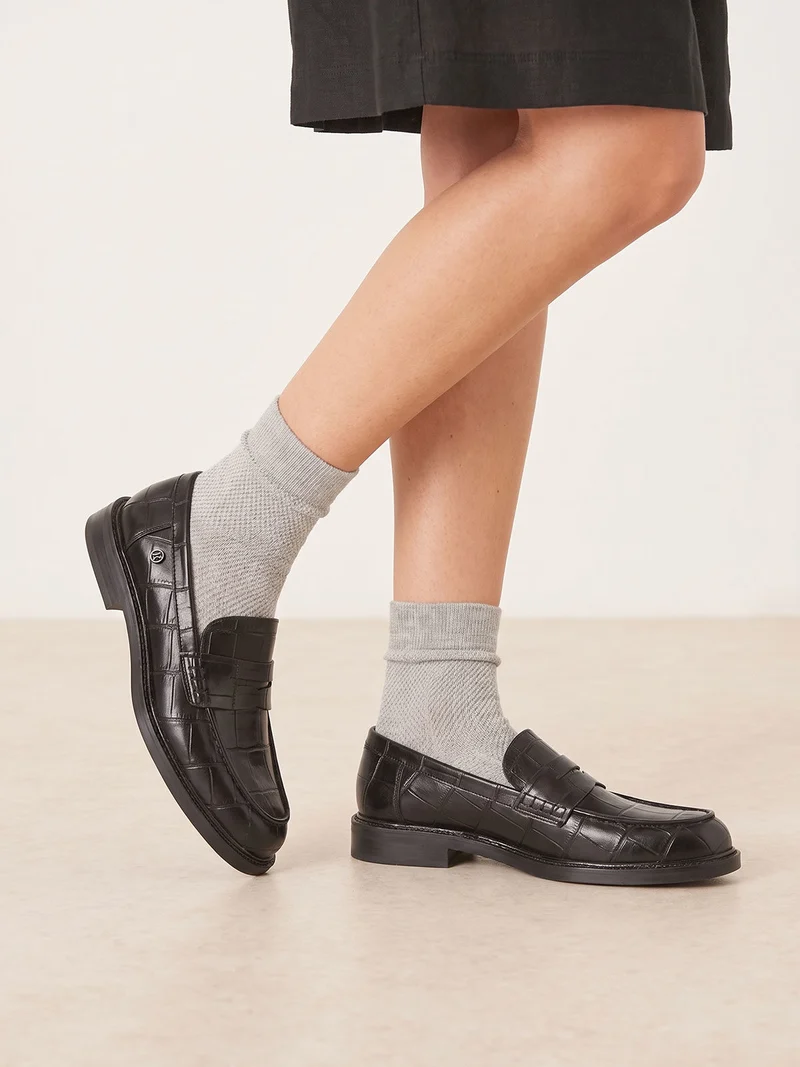 Mocassini donna classici in ecopelle - nero