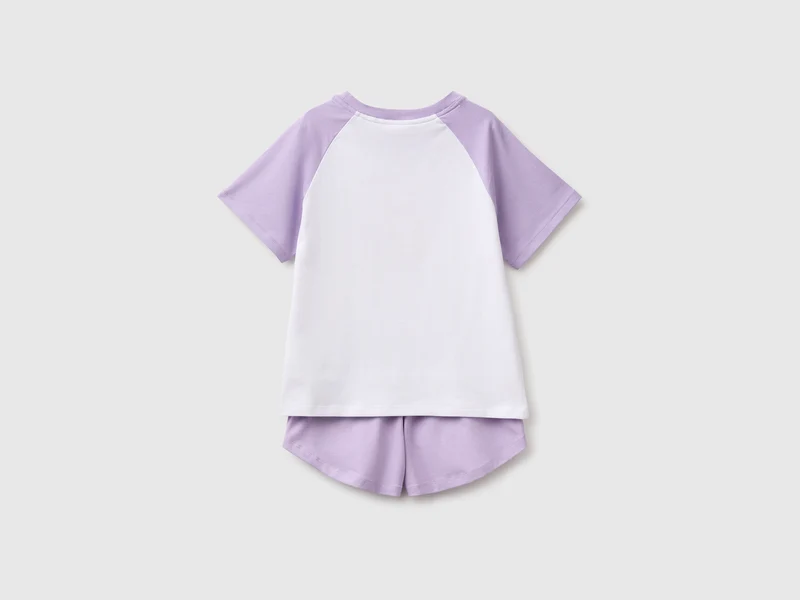 Kurzer Baumwollpyjama mit Logodruck